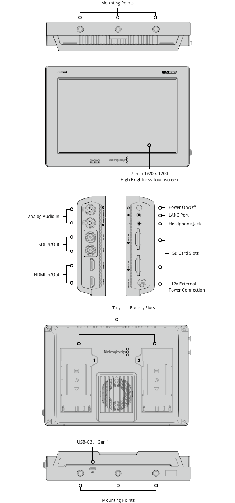 Blackmagic Video Assist 7 '' 12G HDR